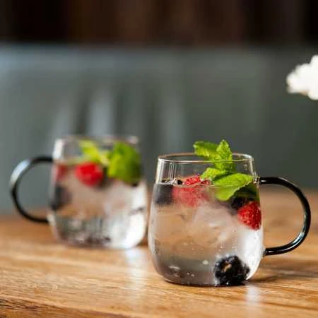 Vialli Design - 2 puodelių rinkinys Bolla su pilka rankena 400ml