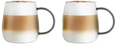 Vialli Design - 2 puodelių rinkinys Bolla su pilka rankena 400ml