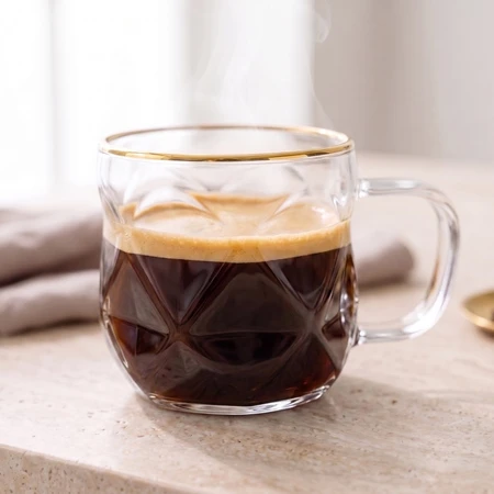 Vialli Design 2 filiżanki do espresso 120 ml Geo Gold 32118