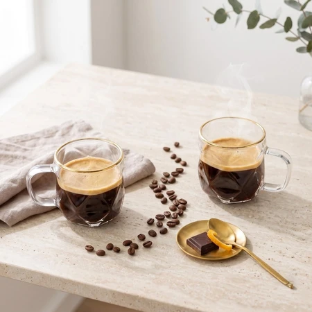 Vialli Design 2 filiżanki do espresso 120 ml Geo Gold 32118