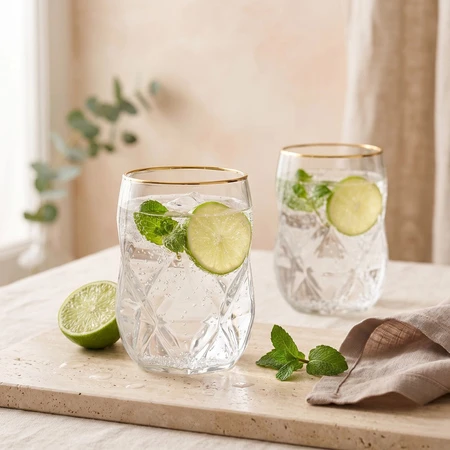 Vialli Design 2 szklanki 450 ml Geo Gold 32095