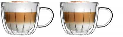 Vialli Design - Set of 2 Double-walled Glass Cups 250ml