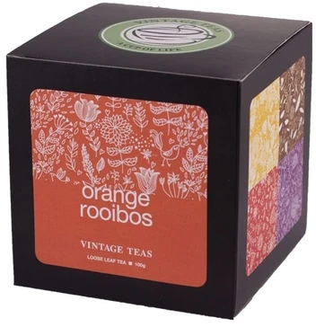 Vintage Teas Oranžinis Rooibos juodoje dėžutėje