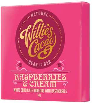 Willie's Cacao – aviečių ir kreminio baltojo šokolado 50g