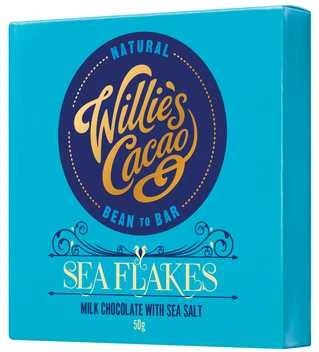 Willie's Cacao – pieniškas šokoladas su jūros dribsniais 50g