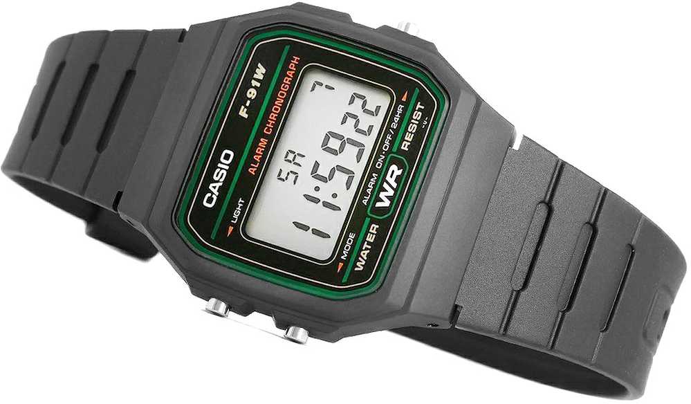 Laikrodis vyrams CASIO F-91WM-3DG (zd102c) + dėžutė