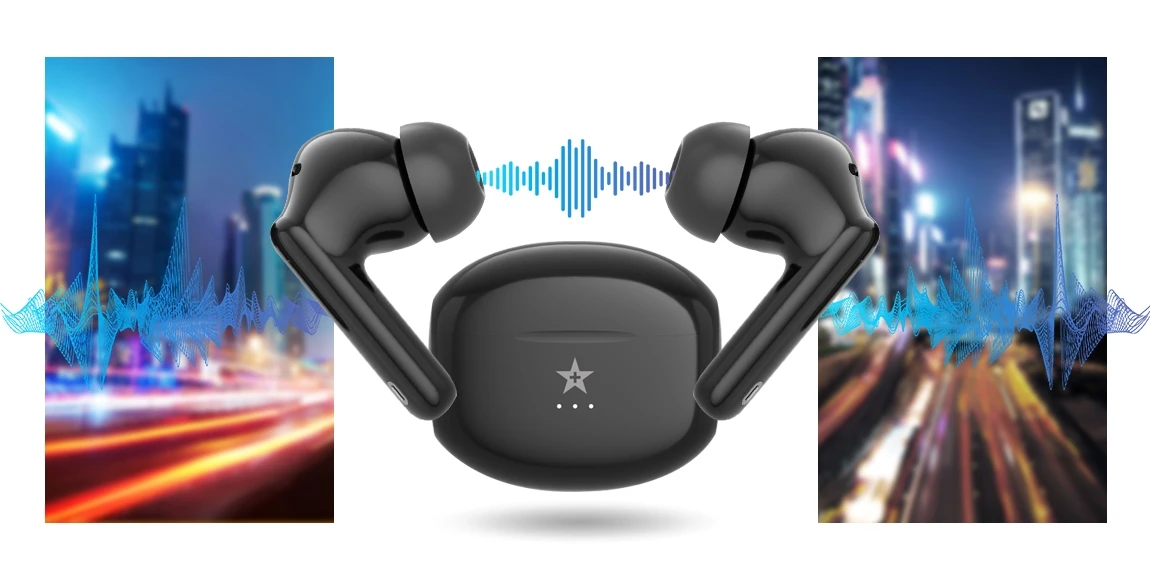 Ausinės belaidės GIEWONT RealSound PRO ANC ENC GWS800-1 Juoda aprašymas - Prekės nuotrauka
