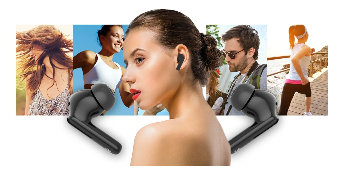 Ausinės belaidės GIEWONT RealSound PRO ANC ENC GWS800-1 Juoda aprašymas - Prekės nuotrauka