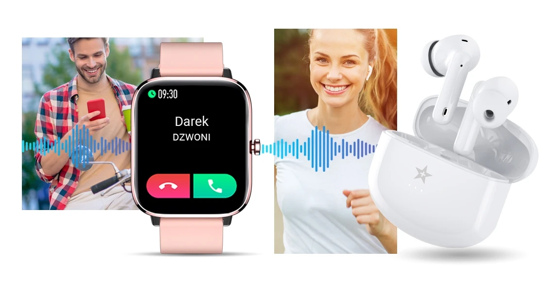 Ausinės belaidės GIEWONT RealSound PRO ANC ENC GWS800-2 Balta aprašymas - Prekės nuotrauka