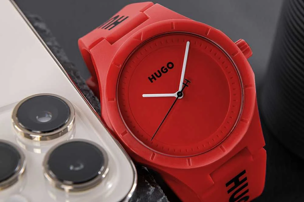Hugo Boss HUGO Lit Raudonas Vyriškas Laikrodis 1530346 + Dėžutė