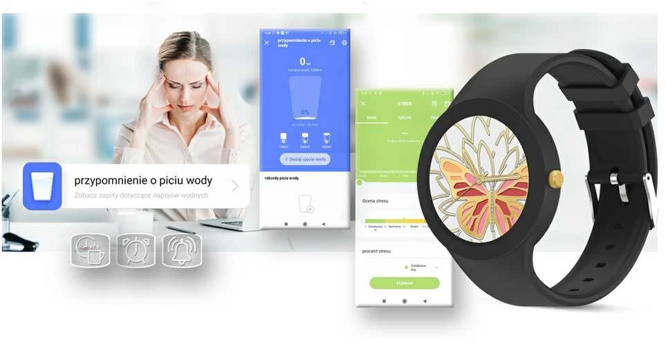 Išmanusis laikrodis DAMSKI GRAVITY GT14-3 - ROZMOWY BLUETOOTH, WŁASNE TARCZE (sg026c)