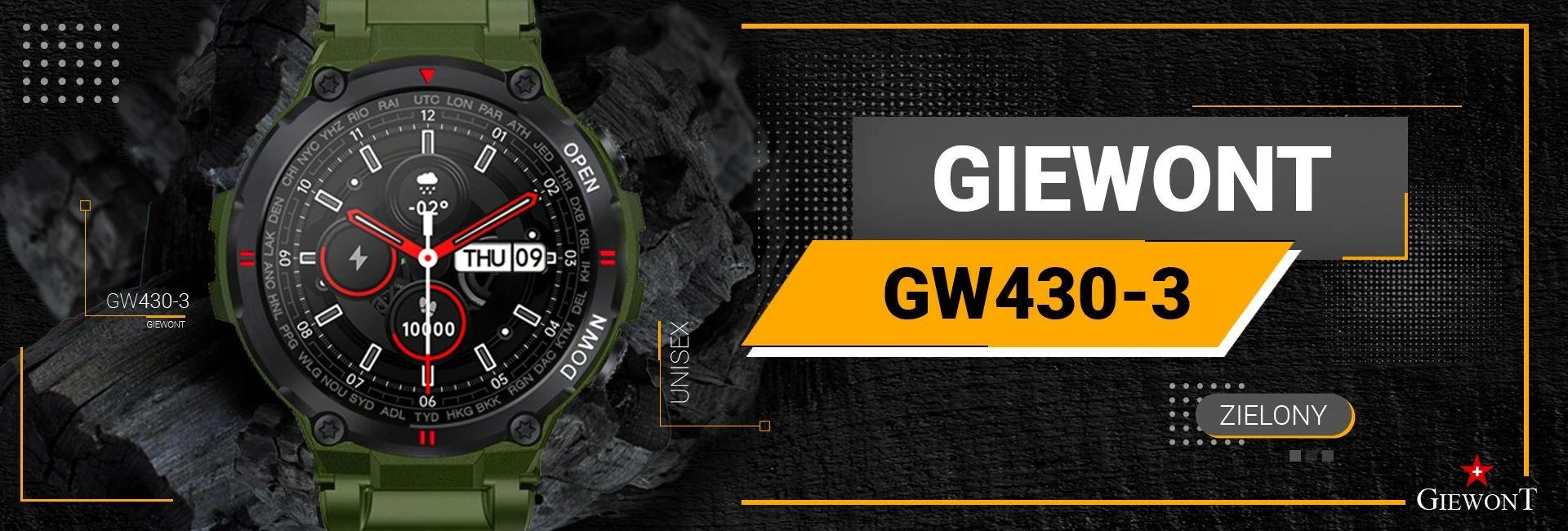 Išmanusis laikrodis Giewont GW430-3, Žalios spalvos