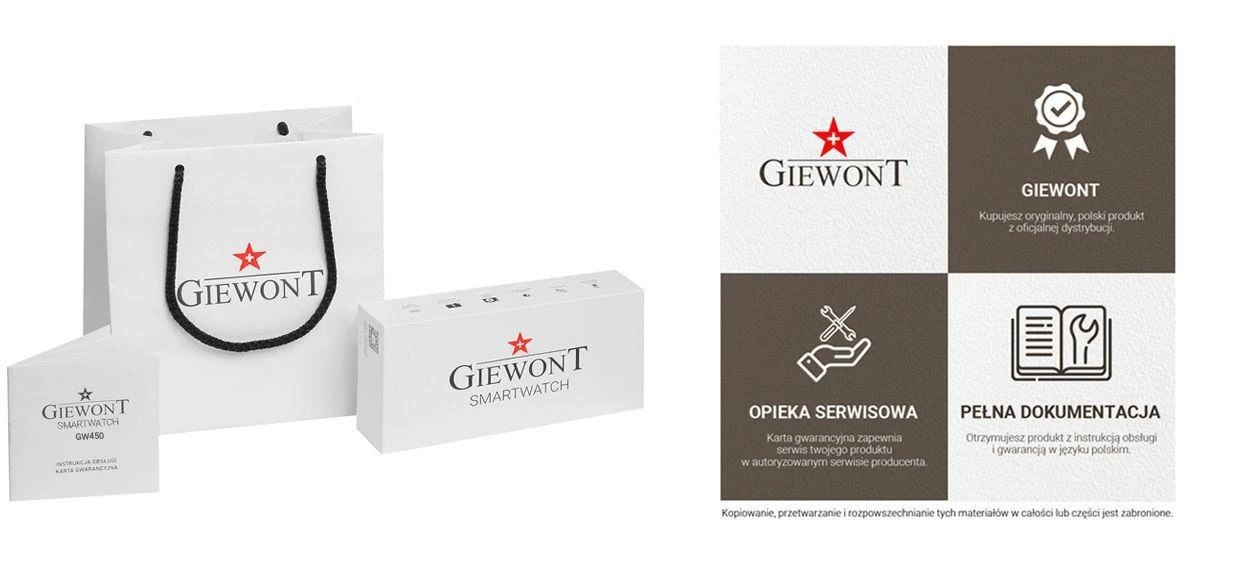 Išmanusis laikrodis Giewont GW450-5, Sidabrinės spalvos su papildomu juodos spalvos dirželiu komplektacijoje