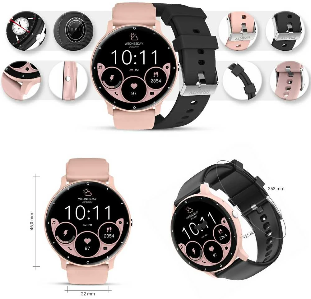 Išmanusis laikrodis UNISEX GRAVITY GT1-5 PRO - BLUETOOTH CONNECTIONS, ADDITIONAL PASSAGE (sg027e)
