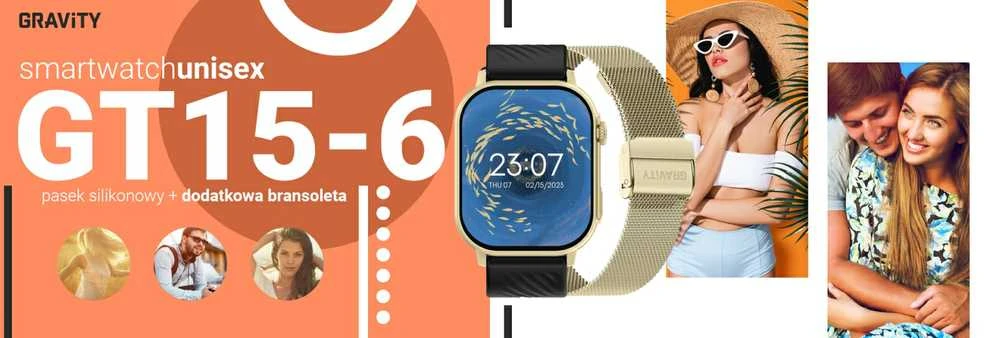 Išmanusis laikrodis UNISEX GRAVITY GT15-6 - BLUETOOTH RYŠIAI, PAPILDOMAS PRAĖJIMAS (sg029f)