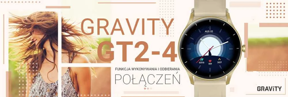 Išmanusis laikrodis Gravity GT2-4, Aukso spalvos korpusas su kreminės spalvos dirželiu