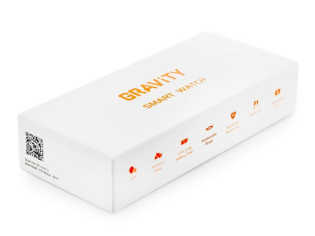 Išmanusis laikrodis Gravity GT2-6, Sidabro spalvos korpusas su juodos spalvos dirželiu