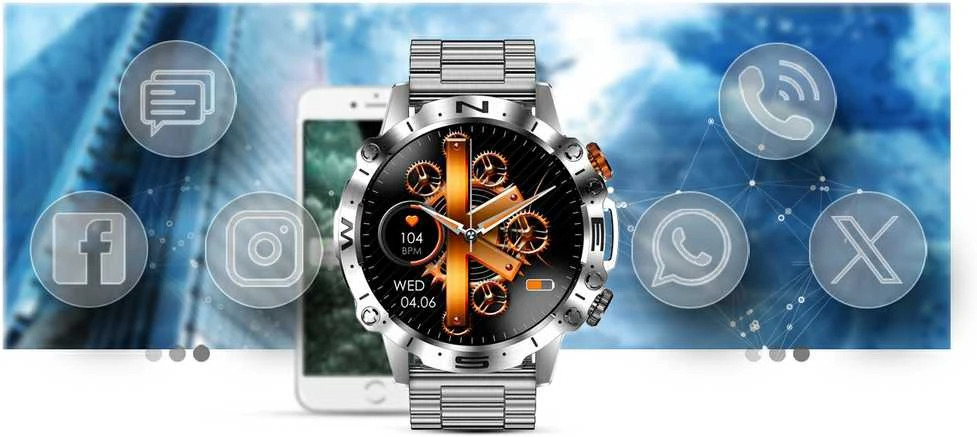 Išmanusis laikrodis MĘSKI GRAVITY GT20-2 - AMOLED, DODATKOWY PASEK (sg024b)