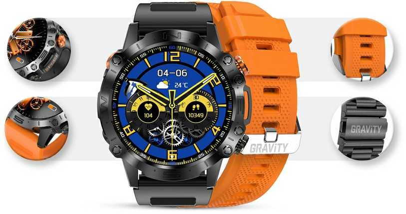 GRAVITY GT20-3 MEN'S Išmanusis laikrodis - AMOLED, ADDITIONAL BELT (sg024c)