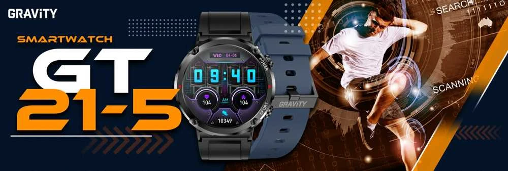 Išmanusis laikrodis MĘSKI GRAVITY GT21-5 - BLUETOOTH CALL, DODATKOWY PASEK (sg025e)
