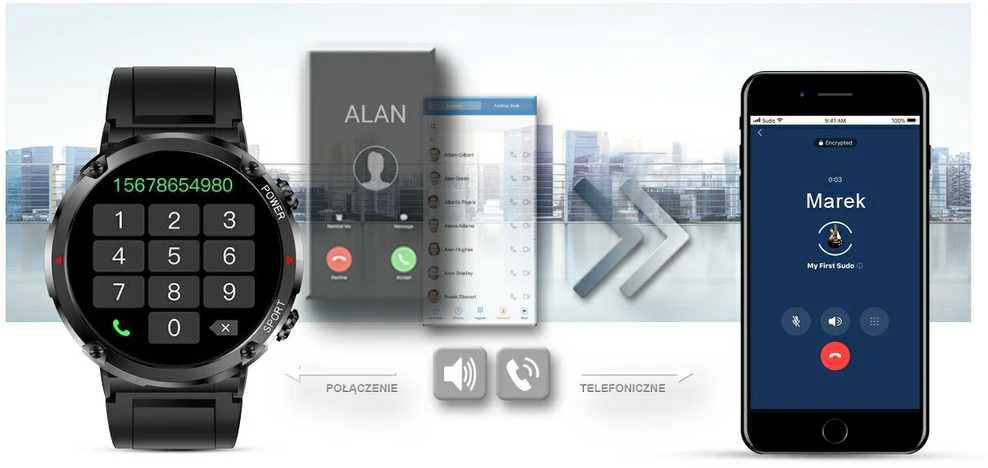 Išmanusis laikrodis MĘSKI GRAVITY GT21-5 - BLUETOOTH CALL, DODATKOWY PASEK (sg025e)