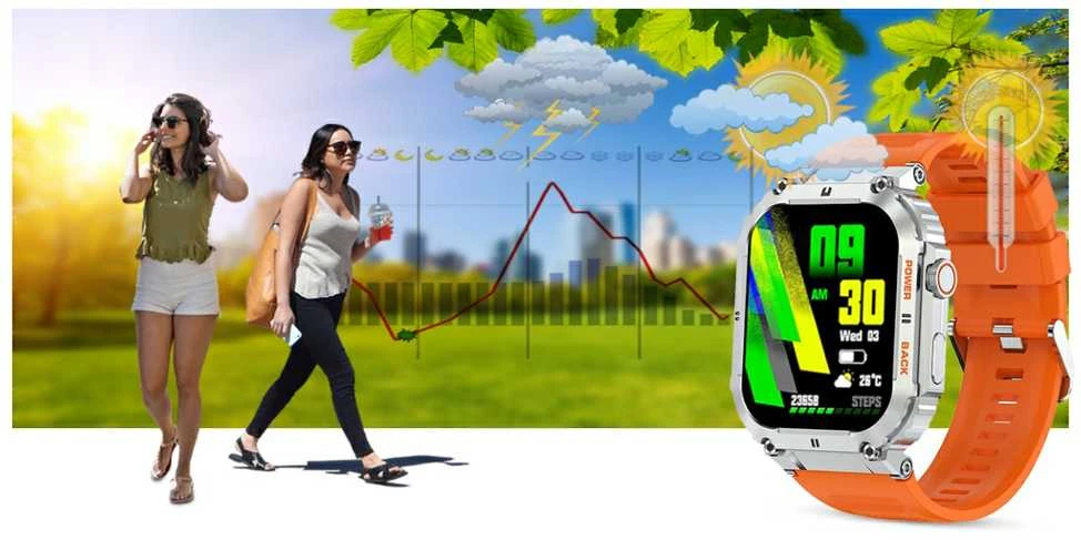 Išmanusis laikrodis Gravity GT6-4, Sidabro spalvos korpusas su juodos spalvos dirželiu