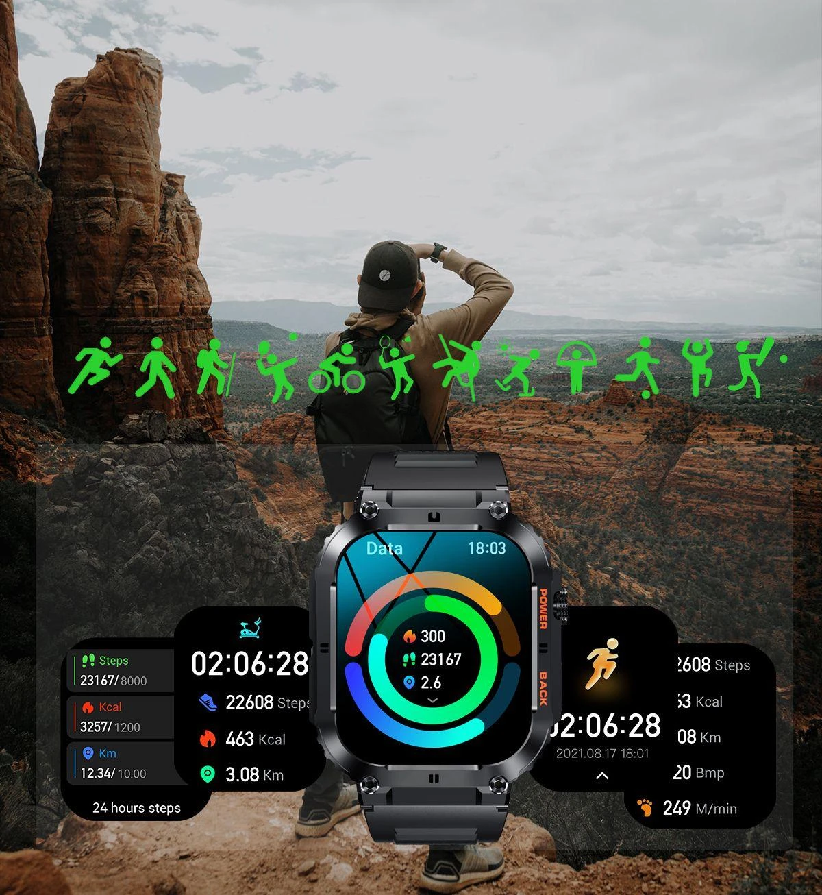 Išmanusis laikrodis vyrams Gravity GT6-6 - Skambinimo funkcija, MONITORIUS SNU (sg020f)