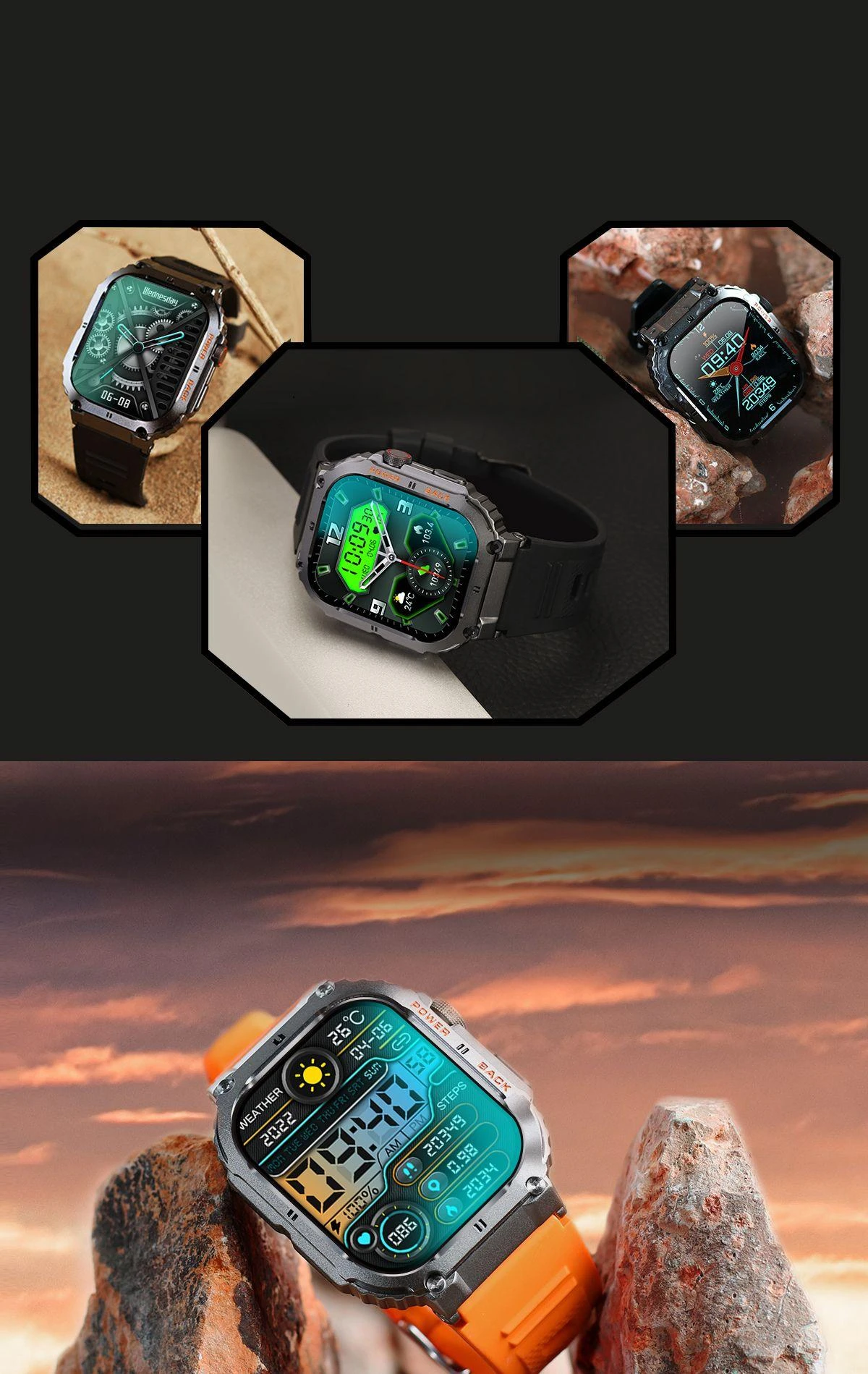 Išmanusis laikrodis vyrams Gravity GT6-6 - Skambinimo funkcija, MONITORIUS SNU (sg020f)