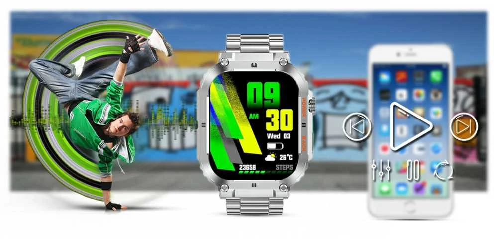 Išmanusis laikrodis Gravity GT6-7, Sidabro spalvos