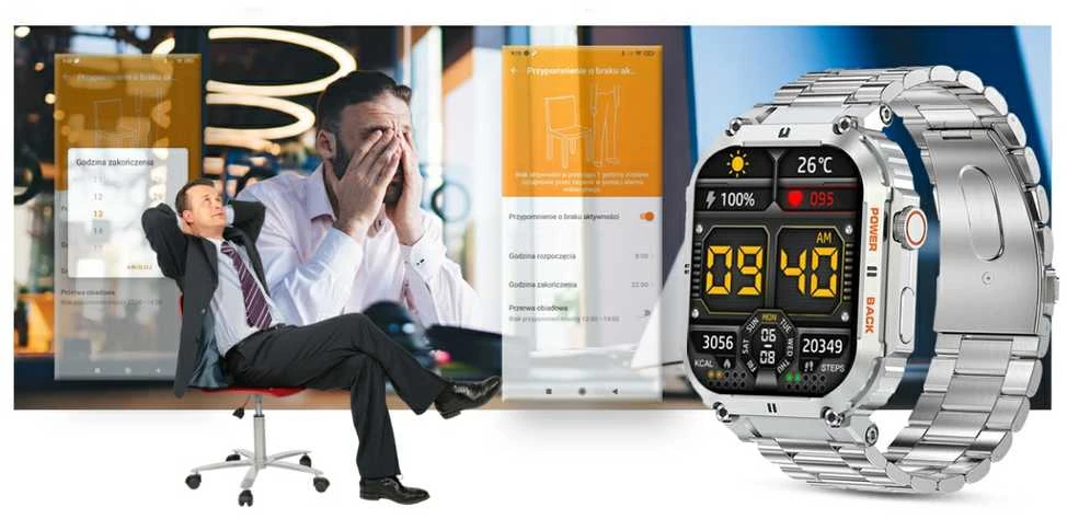 Išmanusis laikrodis Gravity GT6-7, Sidabro spalvos
