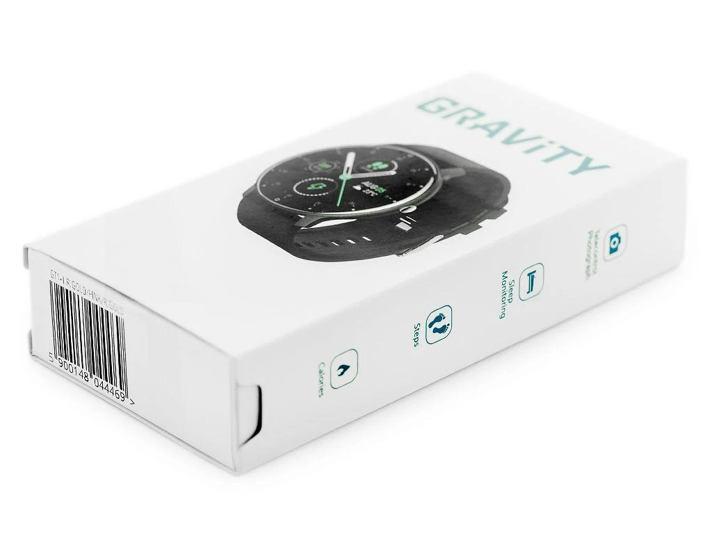 Išmanusis laikrodis Gravity GT6-8, Juodos spalvos korpusas su baltos spalvos dirželiu