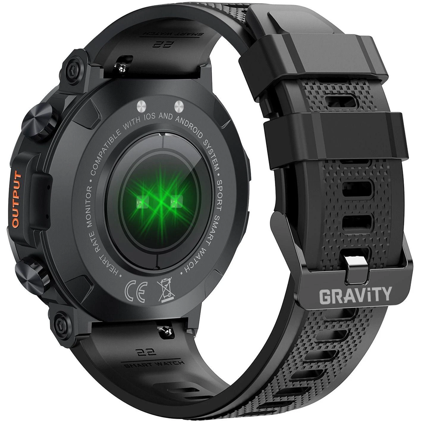 Išmanusis laikrodis Gravity GT7-1 Pro, Juodos spalvos