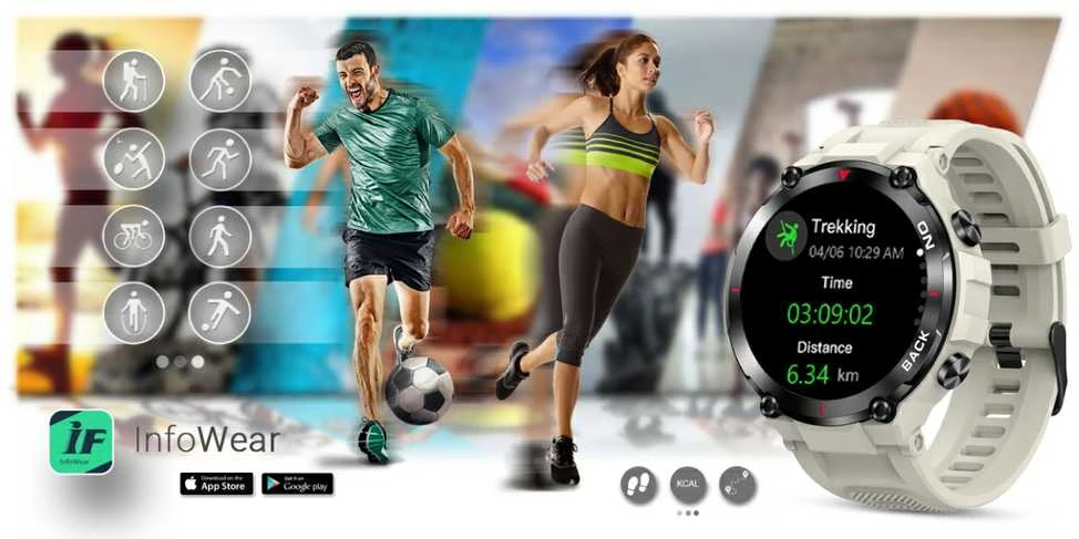 Išmanusis laikrodis Gravity GT8-4, juoda/pilka