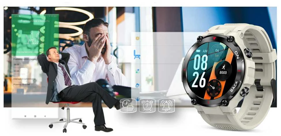 Išmanusis laikrodis Gravity GT8-4, juoda/pilka