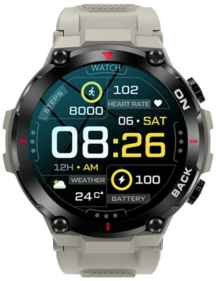 Išmanusis laikrodis Gravity GT8-4, juoda/pilka