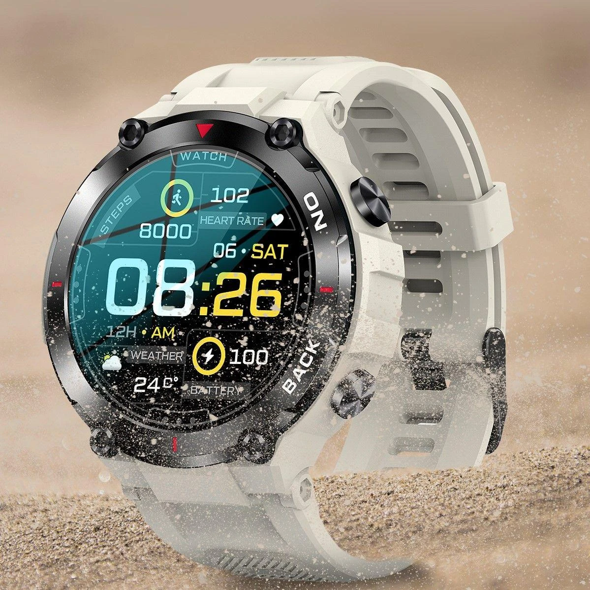 Išmanusis laikrodis Gravity GT8-4, juoda/pilka