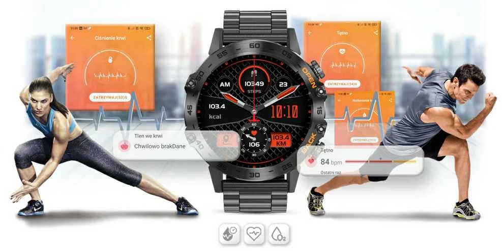 Išmanusis laikrodis Gravity GT9-2, Tamsaus sidabro spalvos