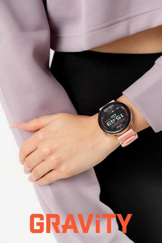 Išmanusis laikrodis DAMSKI GRAVITY GT11-5 - AMOLED, DODATKOWY PASEK (sg044e)