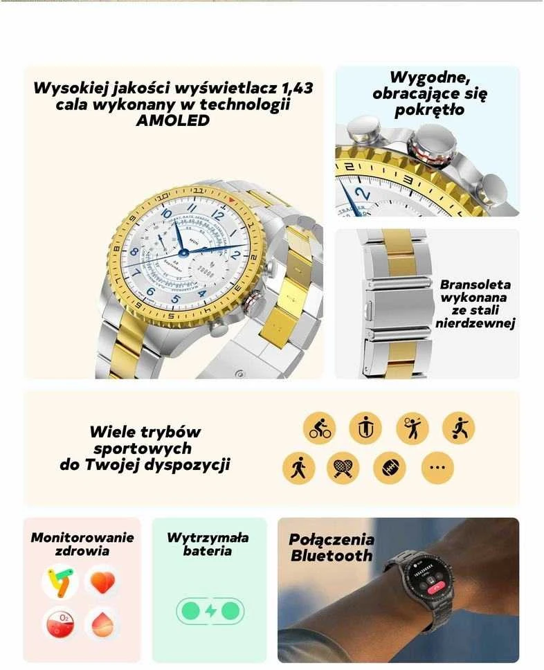 GRAVITY GT16-1 VYRIŠKAS Išmanusis laikrodis - CONNECTIONS MAKER, PRESSURE METER (sg034a)