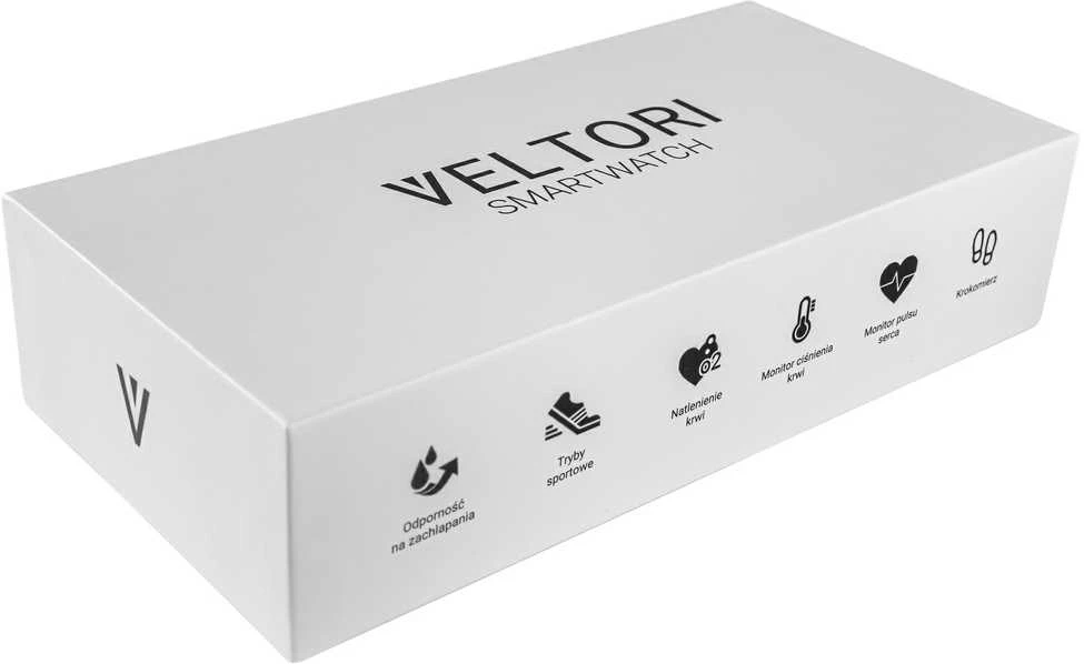 VELTORI VT160-1 Išmanusis laikrodis su juodu silikoniniu dirželiu
