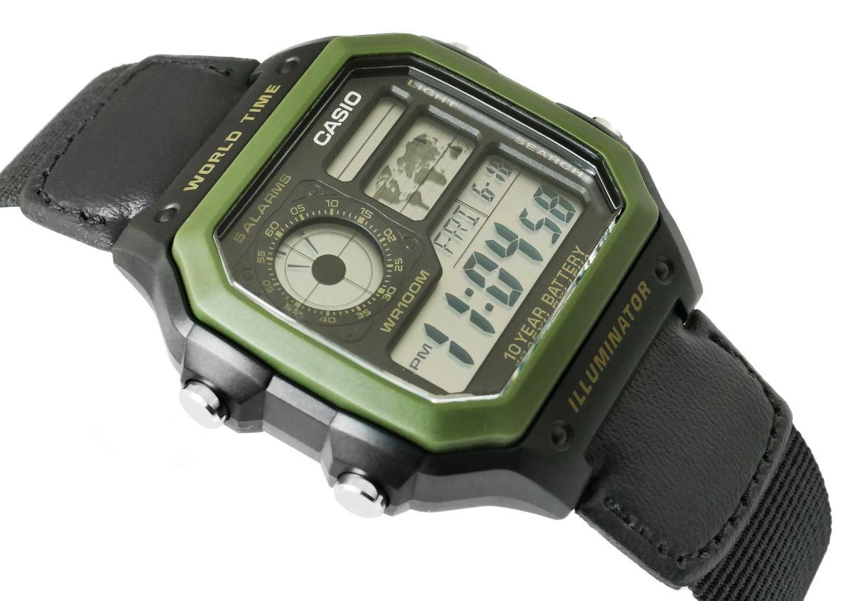 CASIO sportinis vyriškas laikrodis AE-1200WHB-1B + dėžutė (zd146d)