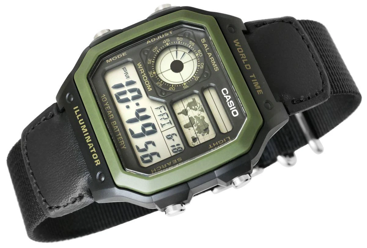 CASIO sportinis vyriškas laikrodis AE-1200WHB-1B + dėžutė (zd146d)