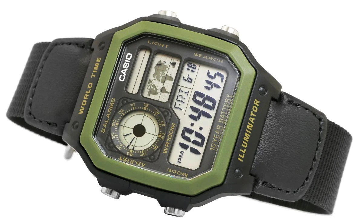 CASIO sportinis vyriškas laikrodis AE-1200WHB-1B + dėžutė (zd146d)