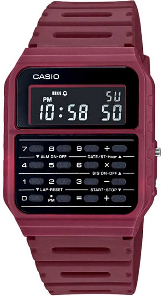 Laikrodis Casio Collection Vintage CASIO VINTAGE CALCULATOR EDGY COLLECTION - Raudonas CA-53-WF-4BDF