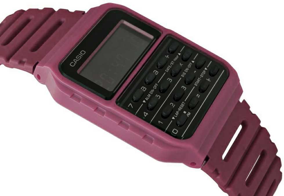 Laikrodis Casio Collection Vintage CASIO VINTAGE CALCULATOR EDGY COLLECTION - Raudonas CA-53-WF-4BDF