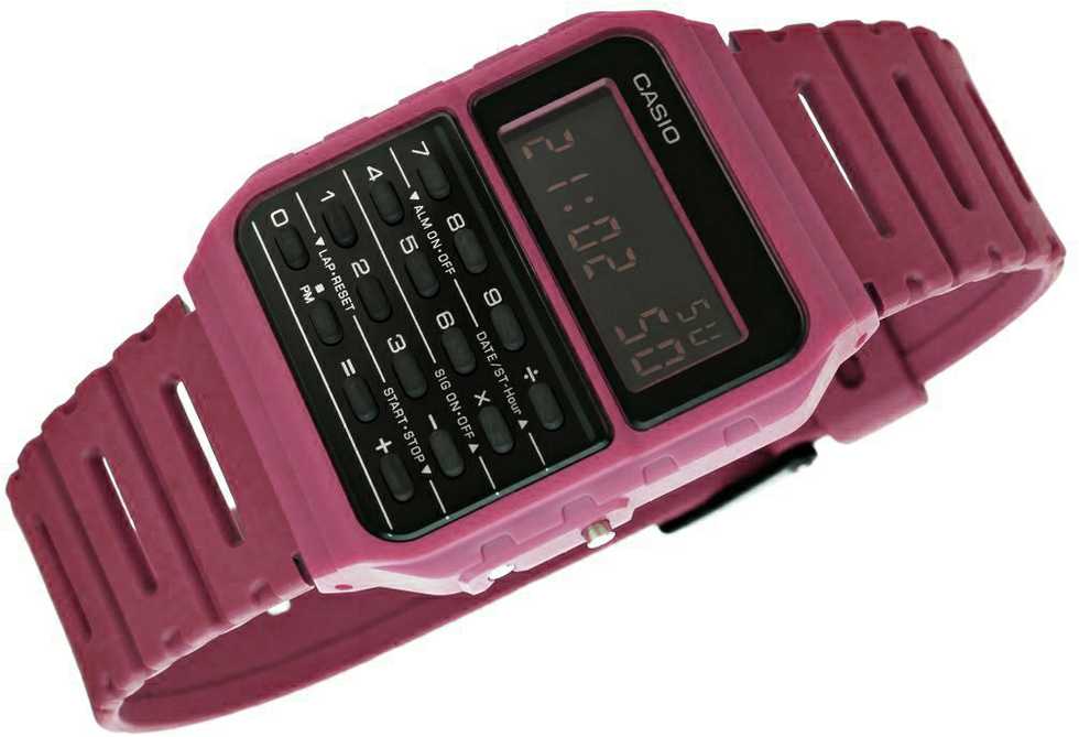Laikrodis Casio Collection Vintage CASIO VINTAGE CALCULATOR EDGY COLLECTION - Raudonas CA-53-WF-4BDF