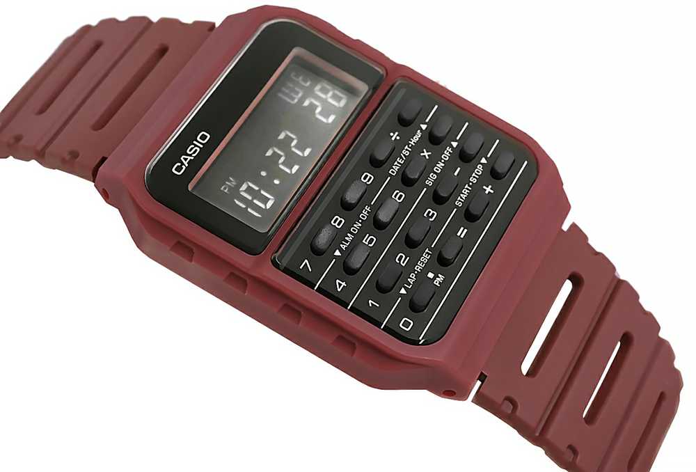 Laikrodis Casio Collection Vintage CASIO VINTAGE CALCULATOR EDGY COLLECTION - Raudonas CA-53-WF-4BDF