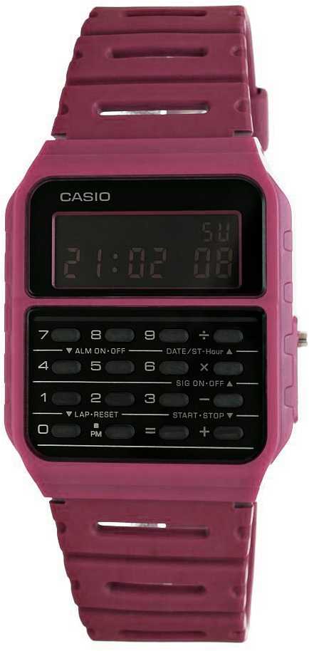 Laikrodis Casio Collection Vintage CASIO VINTAGE CALCULATOR EDGY COLLECTION - Raudonas CA-53-WF-4BDF