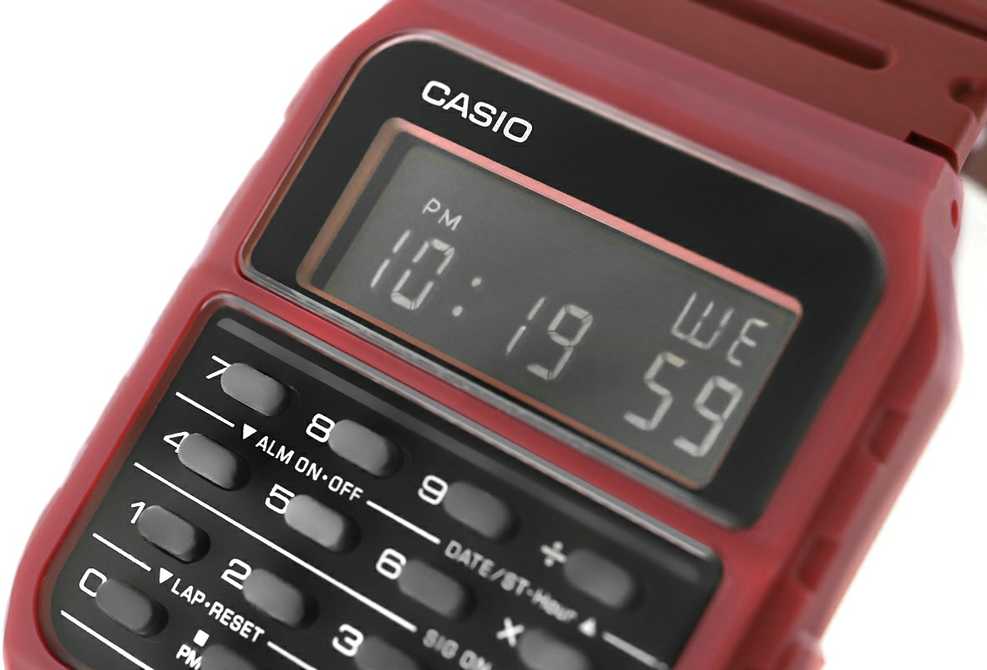 Laikrodis Casio Collection Vintage CASIO VINTAGE CALCULATOR EDGY COLLECTION - Raudonas CA-53-WF-4BDF