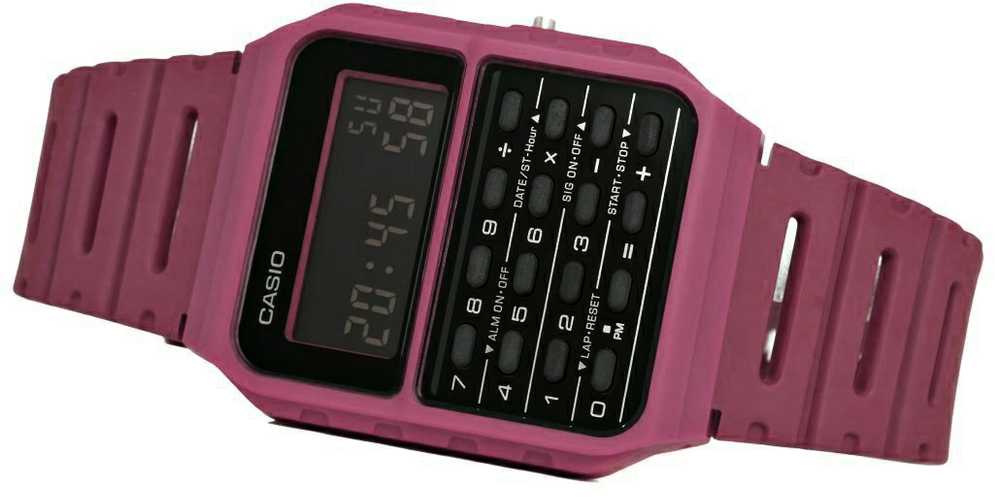Laikrodis Casio Collection Vintage CASIO VINTAGE CALCULATOR EDGY COLLECTION - Raudonas CA-53-WF-4BDF